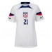 Camiseta Estados Unidos Timothy Weah #21 Primera Equipación para mujer Mundial 2022 manga corta